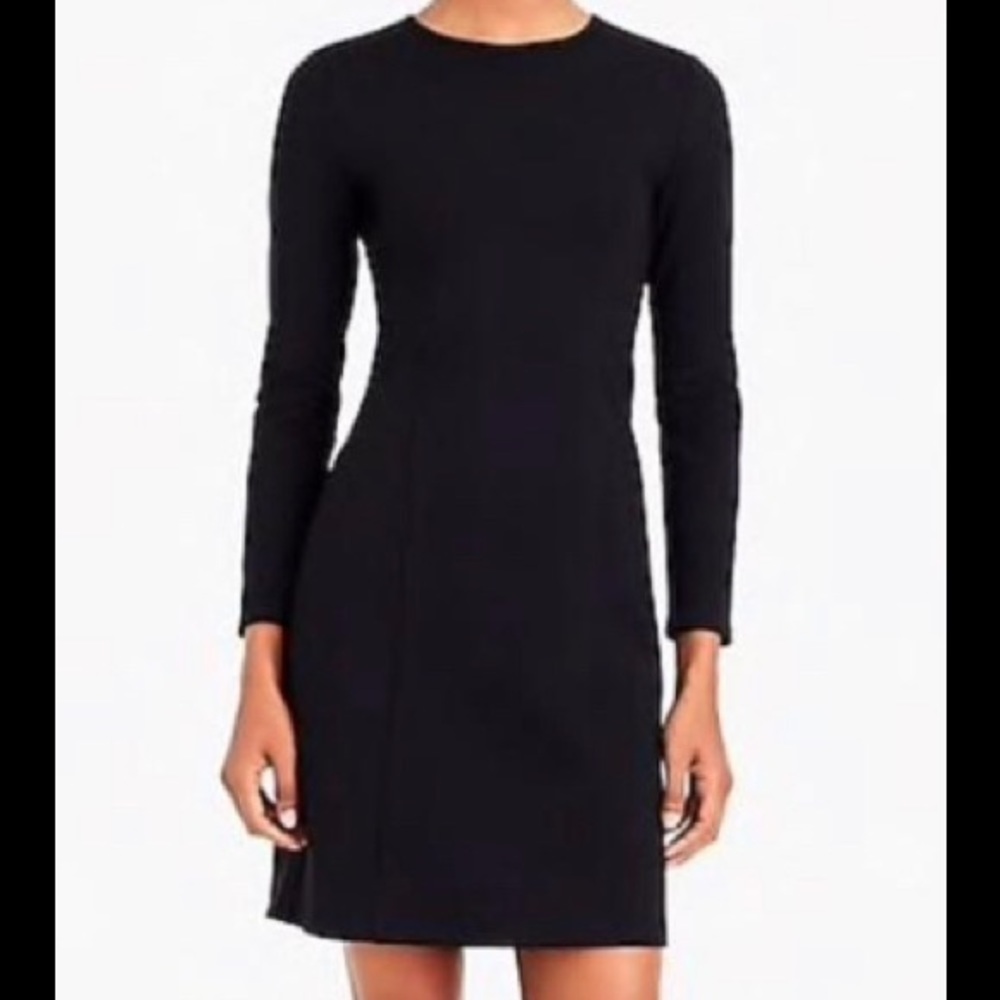 J. Crew Ponte Long Sleeved Back-zippered Dress